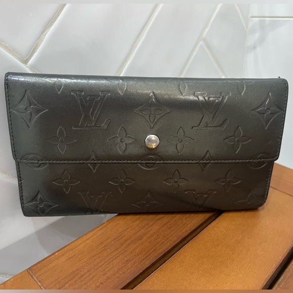 Louis Vuitton dull silver metallic wallet